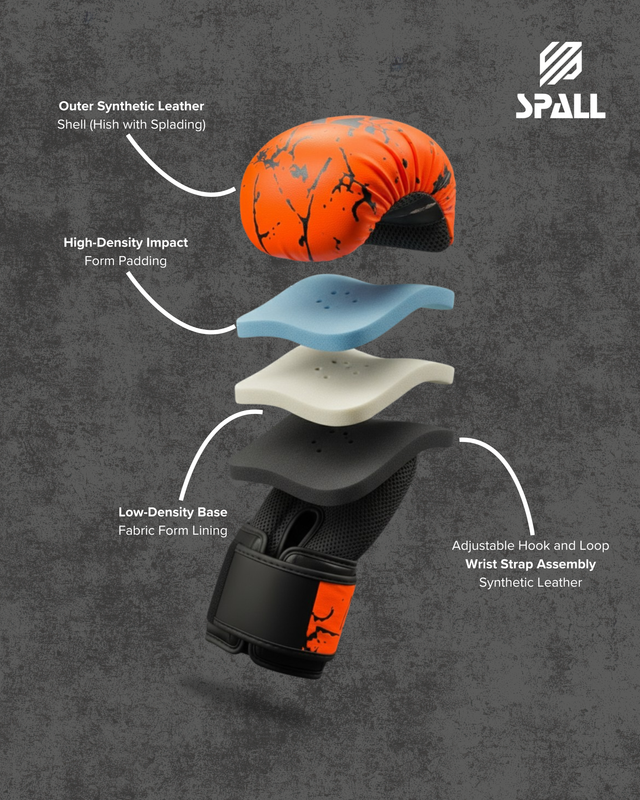 Spall Boxing Gloves for Training, Sparring & Fighting – Premium PU Leather Punching Gloves for Men & Women – Available in White, Orange, Blue & Black