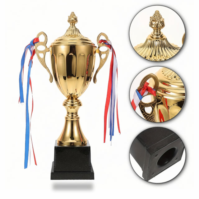 Premium Gold Trophy Cup 36 CM – Winner Award with Elegant Handles for Sports, Tournaments & Achievements