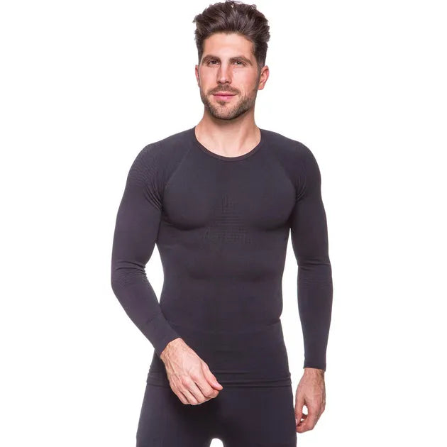 SIBOTE Men’s Compression Long Sleeve T-Shirt – Slim Fit Sports Base Layer Top for Gym, Running & Training