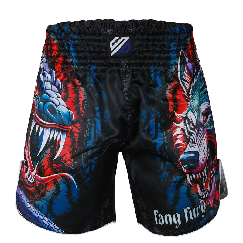 Muay Thai Shorts Fang Fury For professionals And Beginners (SI-3262) | Ideal for All Surfaces, Kids & Adults | Match-Ready | Includes Pump & Needle | Durable & Long-Lasting Performance