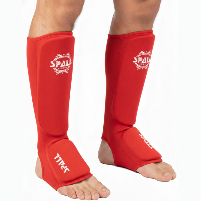 Shin Instep Guard Protective Leg Pad S M L XL Red Blue Black For Wrestling Sparring Karate MMA Muay Thai Boxing Kickboxing Sports Training Protective Gear Ideal For Men And Women(SI-1245)