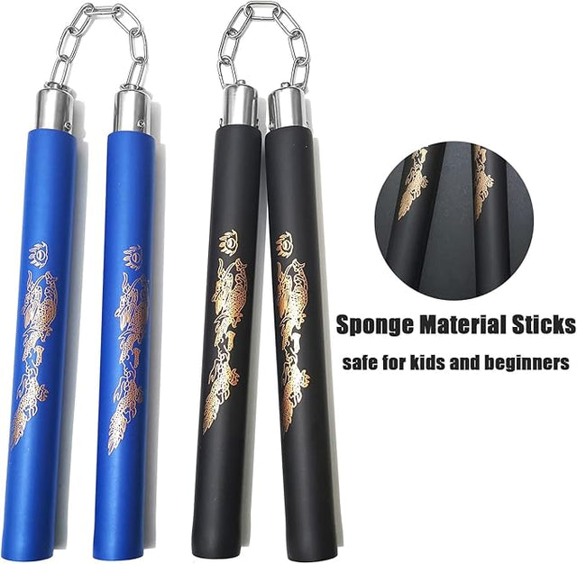 Foam Nunchucks for Kids and Beginners – Safe Martial Arts Training Sticks with Chain – Lightweight Sponge Karate Practice Equipment