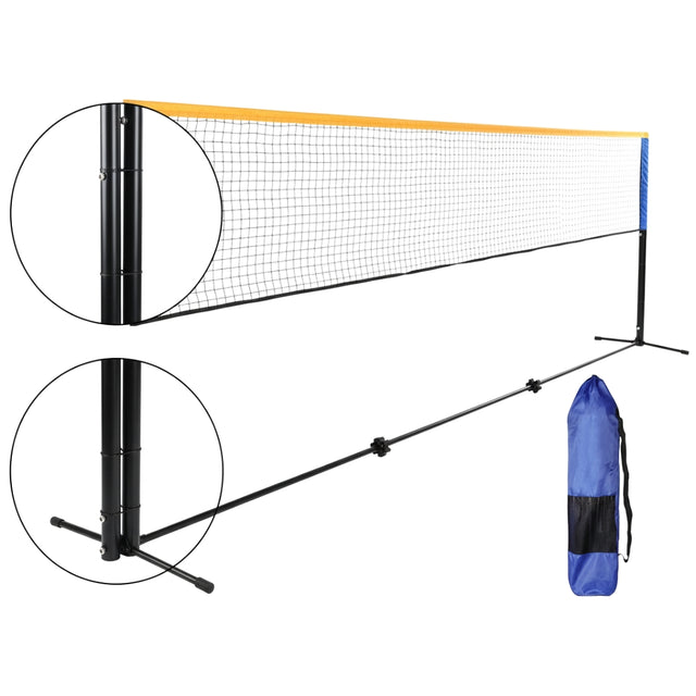spall Badminton Net Set 5 Meter Portable Outdoor Indoor Badminton Net System with Durable Net Poles Carry Bag for Backyard Garden Beach School Sports Training