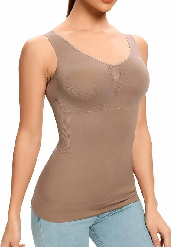 Premium Shapewear Tank Top for Women - Tummy, Waist, Hips & Back Control with Built-In Bra Design - Lightweight & Comfortable Slimming Shirt