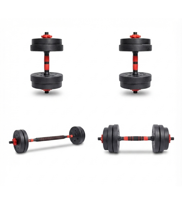 Adjustable Dumbbell Set 10kg 15kg 20kg with Connecting Bar Home Gym Weight Set Strength Training Fitness Workout Equipment for Men and Women