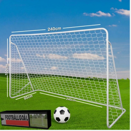 SPALL Premium Football Goal Post 250cm x 150cm x 90cm Heavy Duty Soccer Goal Net for Kids and Adults Backyard Garden Training Practice Match Equipment Durable Steel Frame Outdoor Sports Goal