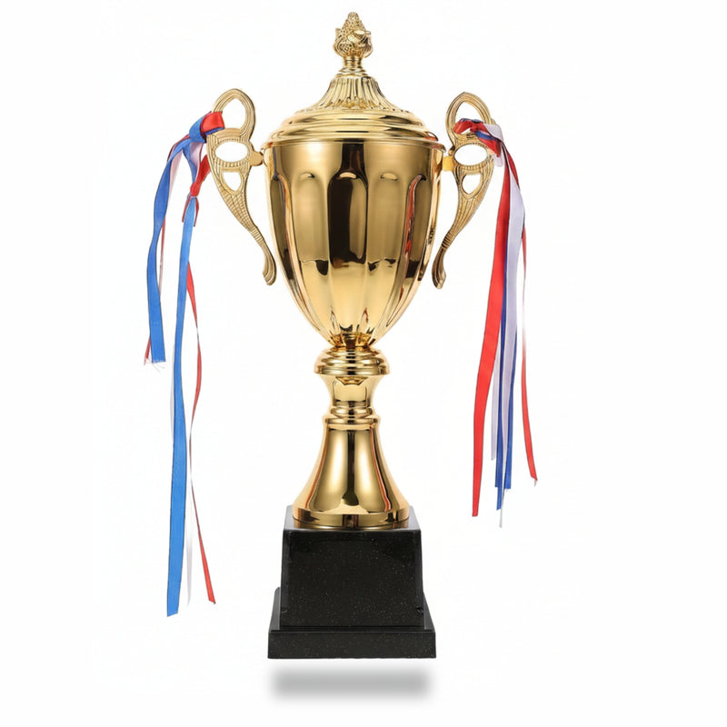 Premium Gold Trophy Cup 36 CM – Winner Award with Elegant Handles for Sports, Tournaments & Achievements