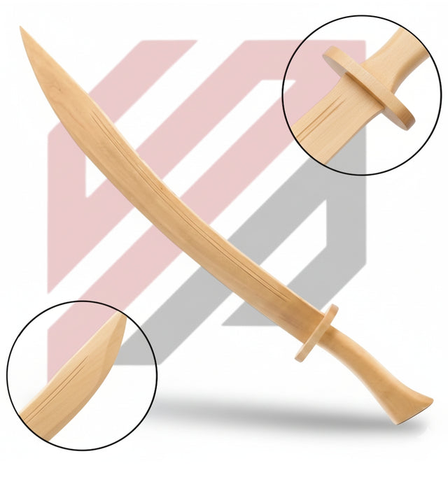 Spall Wooden Training Sword for Martial Arts Practice, Fitness and Skill Training