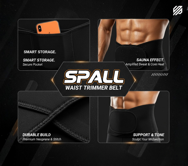 Spall Waist Support Belt for Gym & Fitness – Adjustable Neoprene Back Support Belt for Weightlifting, Workout, and Training
