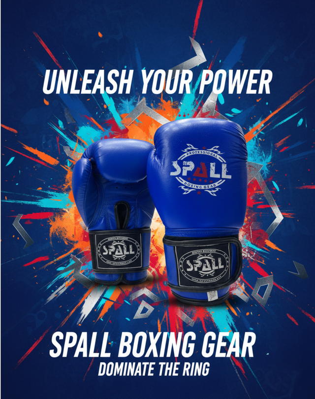 Spall Premium Genuine Leather Boxing Gloves – Professional Training & Sparring Gloves for Men & Women – Red Black Blue – Sizes 4oz to 16oz