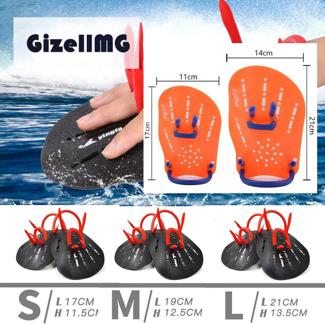 Swimming Hand Paddles Training Equipment for Technique, Strength & Endurance – Adjustable Strap