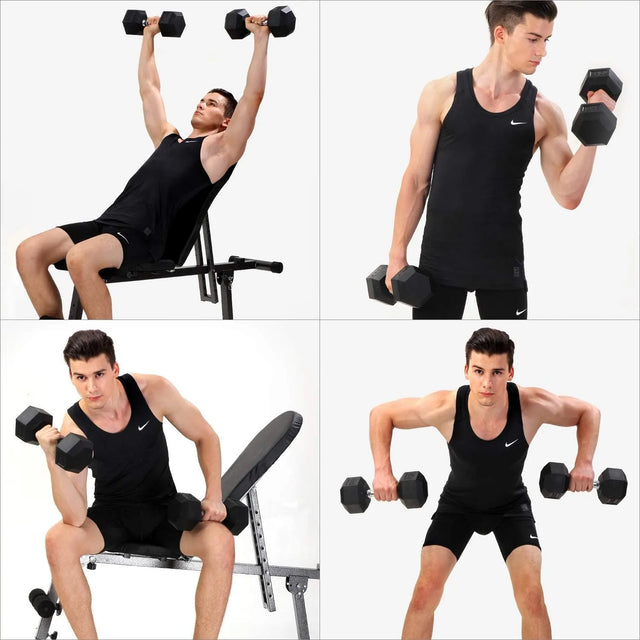 Rubber Dumbbells with Steel Grip