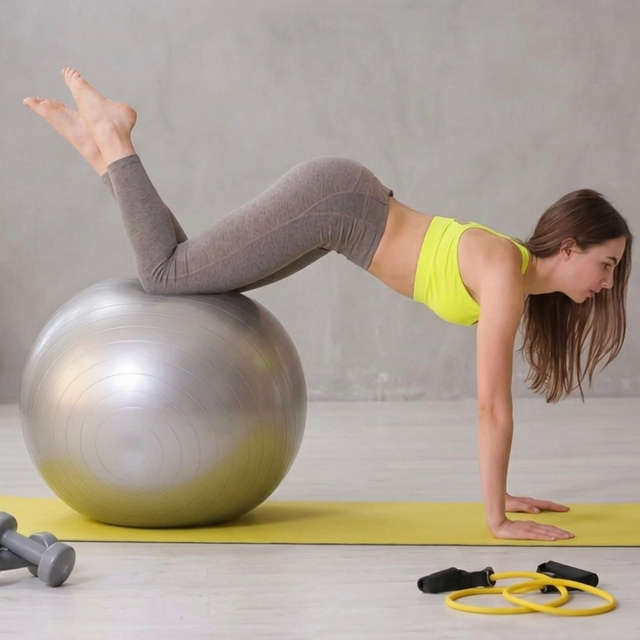 Premium Anti-Burst Gym Ball 55CM,65CM,75CM Exercise Ball for Fitness, Yoga, Pilates, Core Strength Training, Balance Workout, Stability Ball for Home Gym, Pregnancy Exercise and Physical Therapy