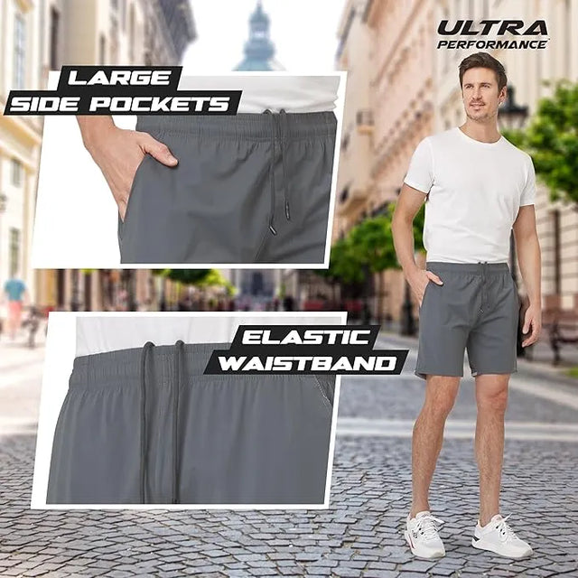 Men’s Swimming Shorts – Quick Dry Swim Trunks for Beach, Pool & Sports – Black, White, Grey