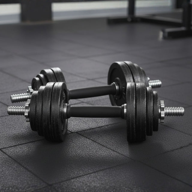 Premium Dumbbell Handle with Spinlock Collars – Heavy-Duty Steel Weight Lifting Bar for Home & Gym Workouts