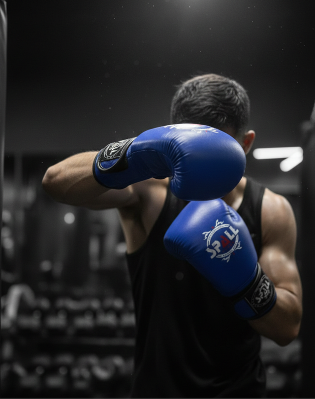 Spall Premium Genuine Leather Boxing Gloves – Professional Training & Sparring Gloves for Men & Women – Red Black Blue – Sizes 4oz to 16oz