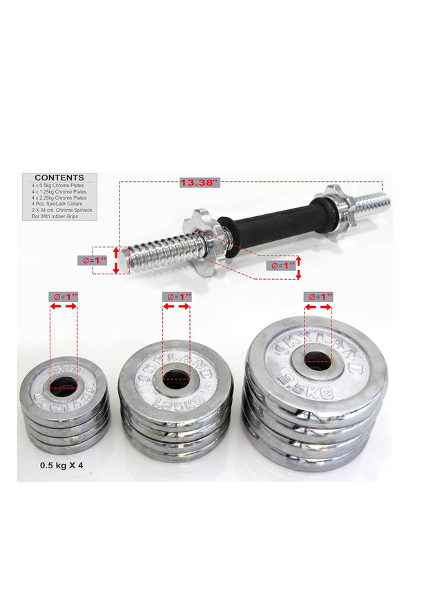 20KG Dumbbell Set Adjustable With Box 18-Piece 9210 | Ideal for All Surfaces, Kids & Adults | Match-Ready | Includes Pump & Needle | Durable & Long-Lasting Performance
