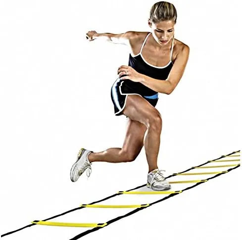 High Quality Plastic Speed Agility Training Ladder Soccer Training Ladder | Ideal for All Surfaces, Kids & Adults | Match-Ready | Includes Pump & Needle | Durable & Long-Lasting Performance