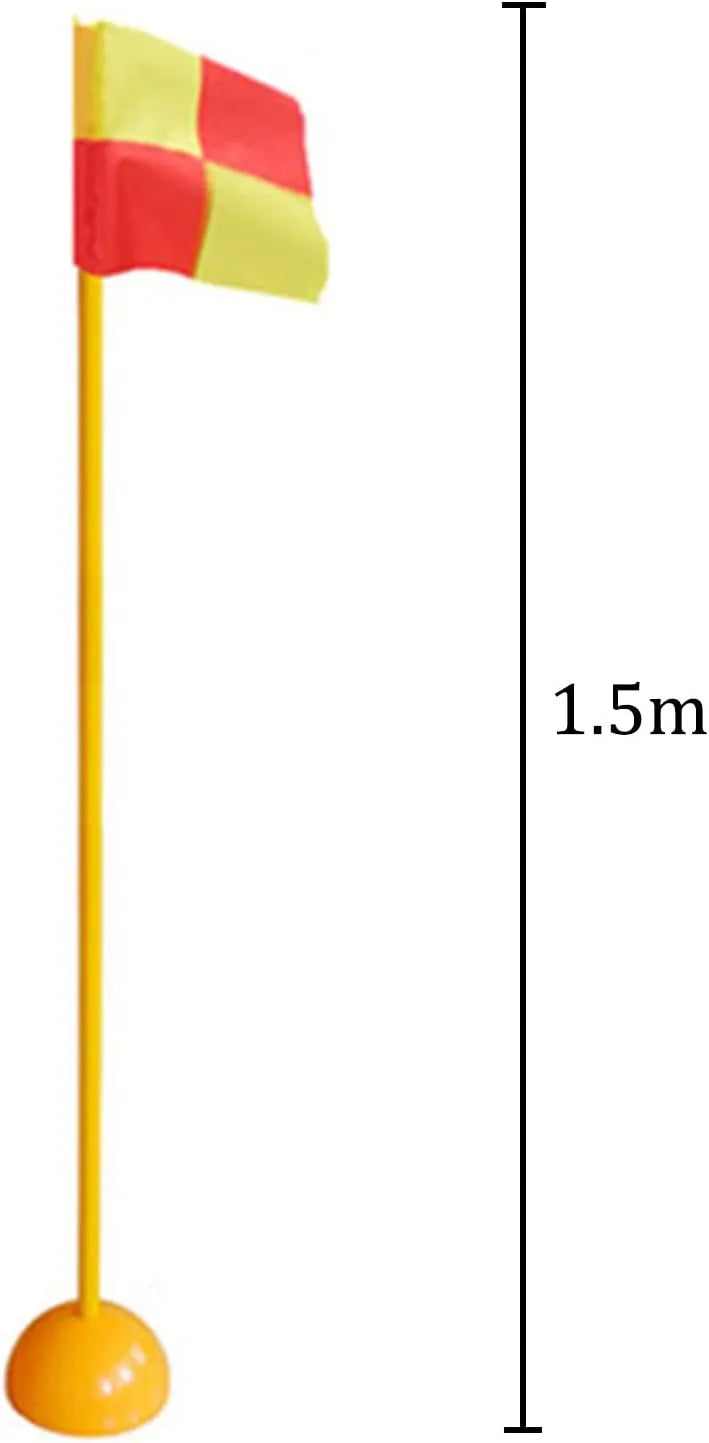 Mini Flag Pole with Base ? Soccer Corner Flags (1m & 1.5m) | Ideal for All Surfaces, Kids & Adults | Match-Ready | Includes Pump & Needle | Durable & Long-Lasting Performance