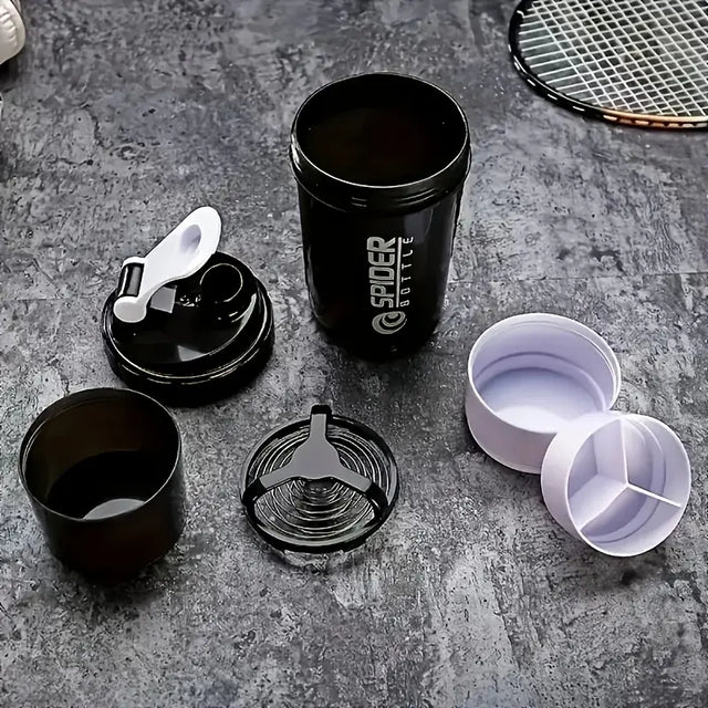 Plastic Protein Powder Shaker Cup, Portable And Leak-Proof Water Bottle with a Mixing Spring, Suitable for Gym Workouts, Outdoor Fitness, And Christmas Gifts | Ideal for All Surfaces, Kids & Adults