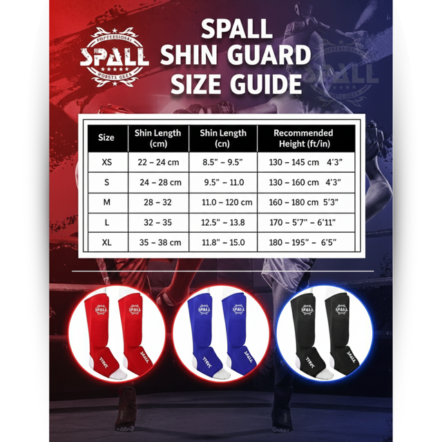 Shin Instep Guard Protective Leg Pad S M L XL Red Blue Black For Wrestling Sparring Karate MMA Muay Thai Boxing Kickboxing Sports Training Protective Gear Ideal For Men And Women(SI-1245)