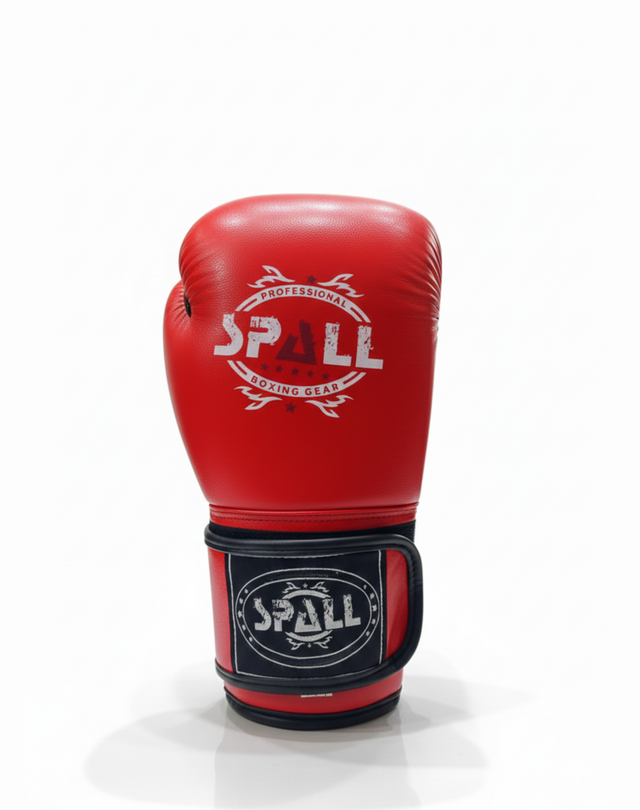Spall Premium Genuine Leather Boxing Gloves – Professional Training & Sparring Gloves for Men & Women – Red Black Blue – Sizes 4oz to 16oz
