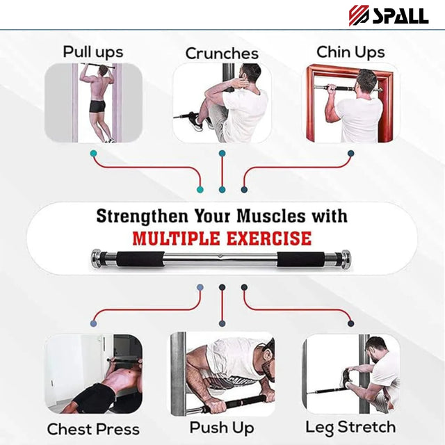 Adjustable Pull Up Door Bar One Size Upper Body Workout Bar for Home Gym Exercise