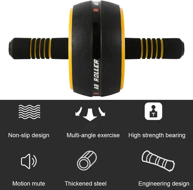 Ab Roller Wheel. Ultra-wide Ab Wheel for Core Workout, Ab Exercise Equipment with Knee Pad | Ideal for All Surfaces, Kids & Adults | Match-Ready | Includes Pump & Needle | Durable & Long-Lasting Performance