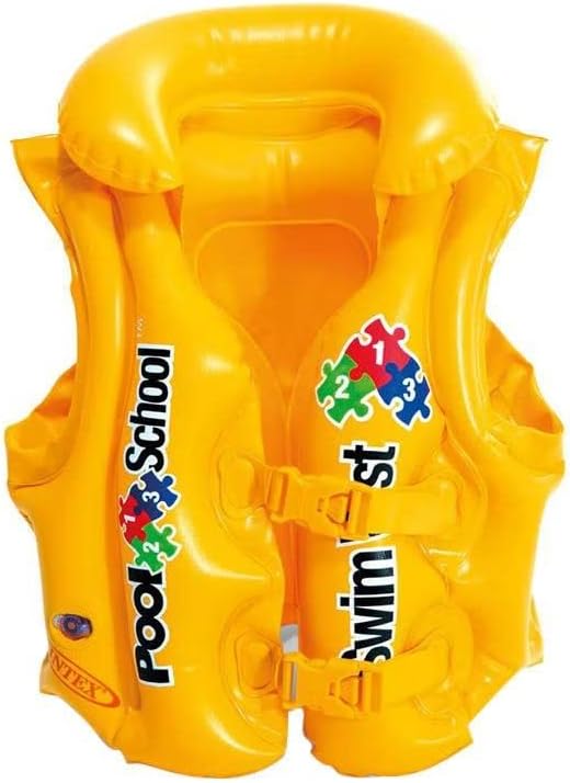 Pool School - Deluxe Swim Vest 50x47cm | Ideal for All Surfaces, Kids & Adults | Match-Ready | Includes Pump & Needle | Durable & Long-Lasting Performance