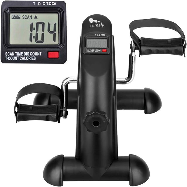 Mini Exercise Bike, himaly Under Desk Bike Pedal Exerciser Portable Foot Cycle Arm & Leg Peddler Machine with LCD Screen Displays | Ideal for All Surfaces, Kids & Adults | Match-Ready | Includes Pump & Needles