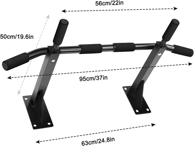 Wall Mounted Pull Up Bar, Strength Training Chin Up Bar, Heavy Duty Pull-UP Bars, Multifunctional Fitness Bar Body Workout Bar for Home Gym Exercise Equipment | Ideal for All Surfaces, Kids & Adults