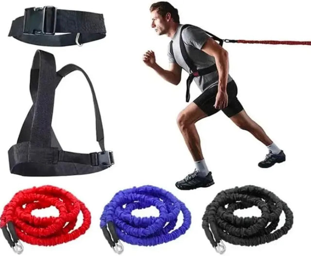 Double Resistance Band Pull Rope, Stretch Track and Field Race Force Explosive Jump