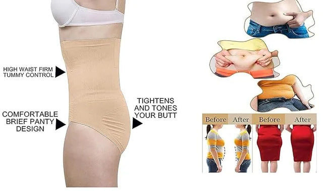 Dress Cici High Waisted Control Panties – Tummy Control & Hip Up Shaping Briefs for Women