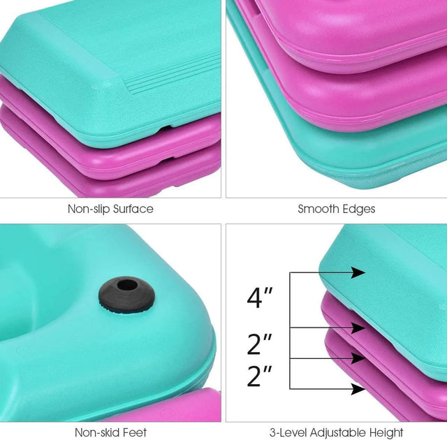 Stepper Exercise Platform Aerobic Step Exercise Training Workout Stepper Workout Deck with Adjustable Riser Yoga Step For Home Gym Cardio & Palesta Pilates Yoga Sports