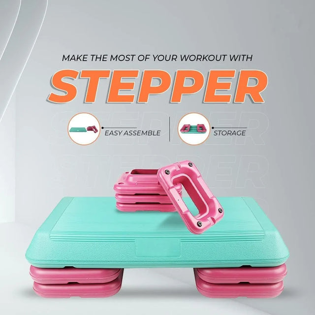 Stepper Exercise Platform Aerobic Step Exercise Training Workout Stepper Workout Deck with Adjustable Riser Yoga Step For Home Gym Cardio & Palesta Pilates Yoga Sports