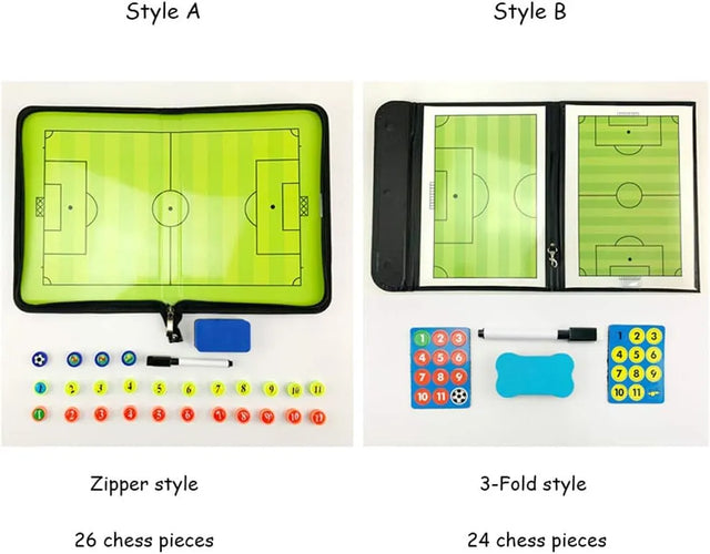 Foldable Football Coaches Tactical Board,Portable Soccer Magnetic Tactics Strategy Notebook Football Coaching Clipboard - Sport Training Assistant Equipment With Player Markers,2 In 1 Pen And Eraser