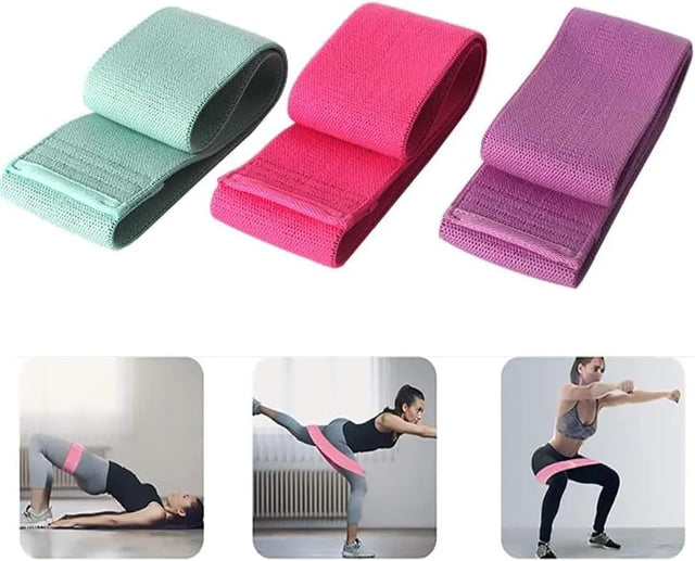 Yoga Belt Squat Hip Ring Bands Blocks Resistance Belt Stretch Non Slip Tension Rine Fitness Gym Training Elastic Ring Suit | Ideal for All Surfaces, Kids & Adults | Match-Ready | Includes Pump & Needle