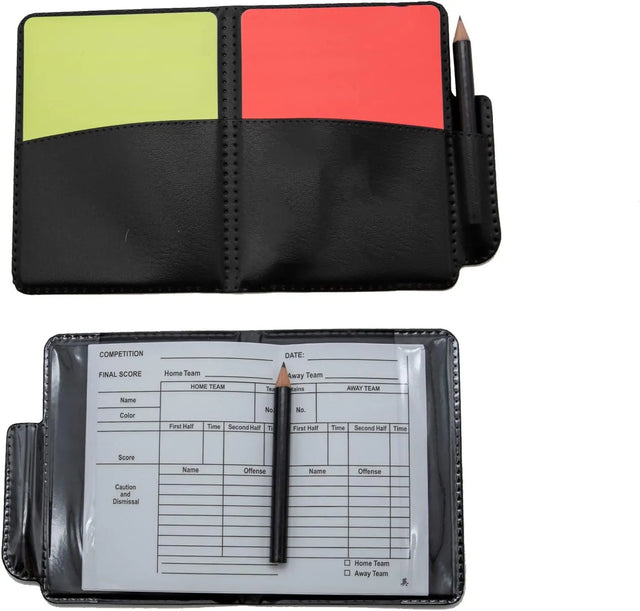 Soccer Referee Flag Set,Red Yellow Cards with Notebook and Pencil, Match Football Linesman Flags, Coach Referee Stainless Steel Whistles with Lanyard for Sports, Soccer, Basketball, Football