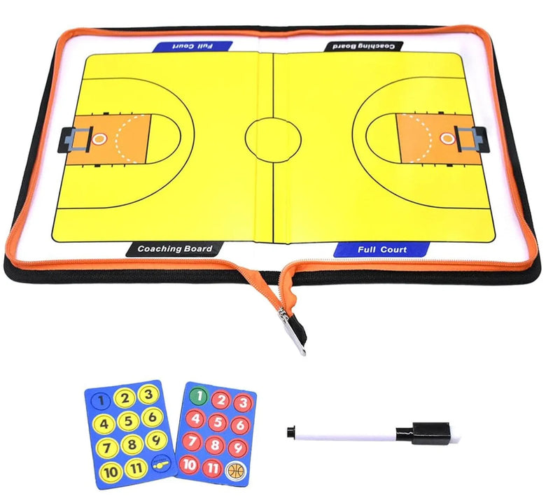 Basketball Coaching Board Erasable Layout Notebook Plays | Ideal for All Surfaces, Kids & Adults | Match-Ready | Includes Pump & Needle | Durable & Long-Lasting Performance