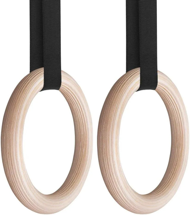 Olympic Gymnastics Rings with Adjustable Buckle Straps | Heavy-Duty Fitness Rings for Home Gym, Pull-Ups, Muscle Lifting, Strength & Bodyweight Training | Ideal for All Surfaces, Kids & Adults