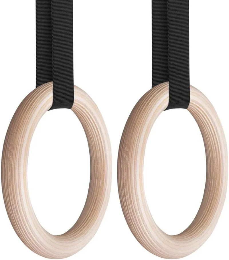 Olympic Gymnastics Rings with Adjustable Buckle Straps | Heavy-Duty Fitness Rings for Home Gym, Pull-Ups, Muscle Lifting, Strength & Bodyweight Training | Ideal for All Surfaces, Kids & Adults