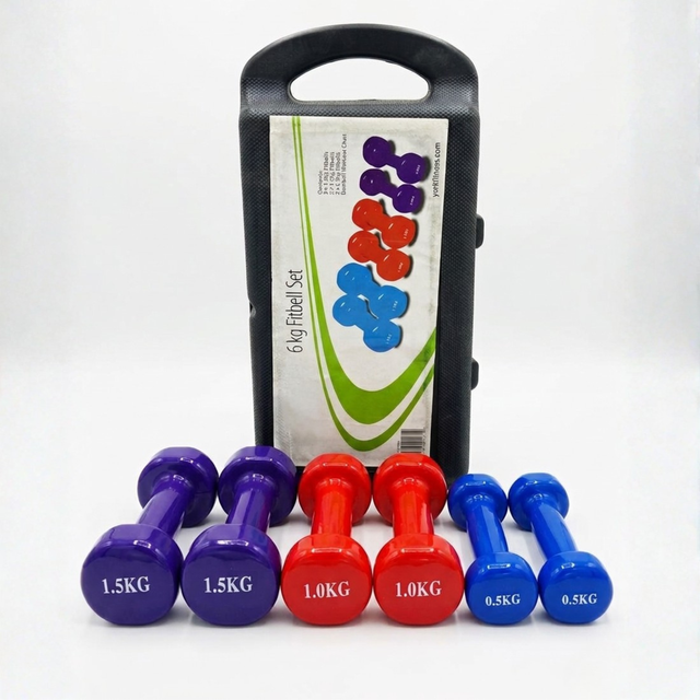 Laminated Dumbbells 6kg Pair Anti-Slip Grip Home Gym Fitness Weight Training Equipment Durable Iron Core