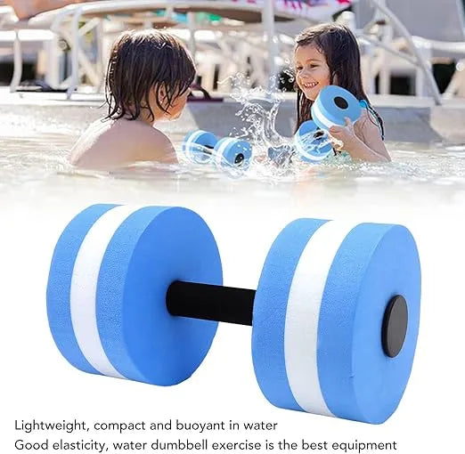 Spall Aqua Dumbbells for Water Aerobics | EVA Foam Water Weights for Aquatic Fitness, Resistance Training & Pool Exercise (Blue & White)