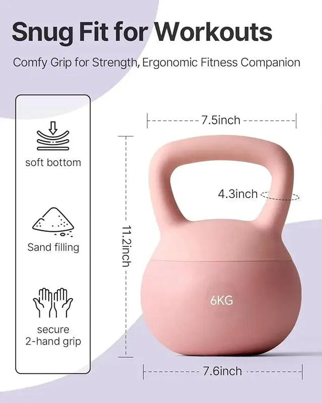 Soft Kettlebell 6KG,5KG,4KG – Sand-Filled, Impact-Resistant Training Weight