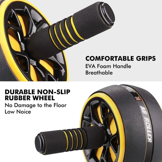 Ab Roller Wheel. Ultra-wide Ab Wheel for Core Workout, Ab Exercise Equipment with Knee Pad | Ideal for All Surfaces, Kids & Adults | Match-Ready | Includes Pump & Needle | Durable & Long-Lasting Performance