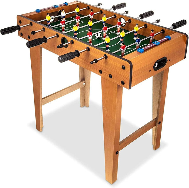 Tabletop Foosball Table: Portable Mini Table Football/Soccer Game Set for Adults and Kids - Includes Two Balls and Score Keeper | Ideal for All Surfaces, Kids & Adults | Match-Ready | Includes Pump & Needle
