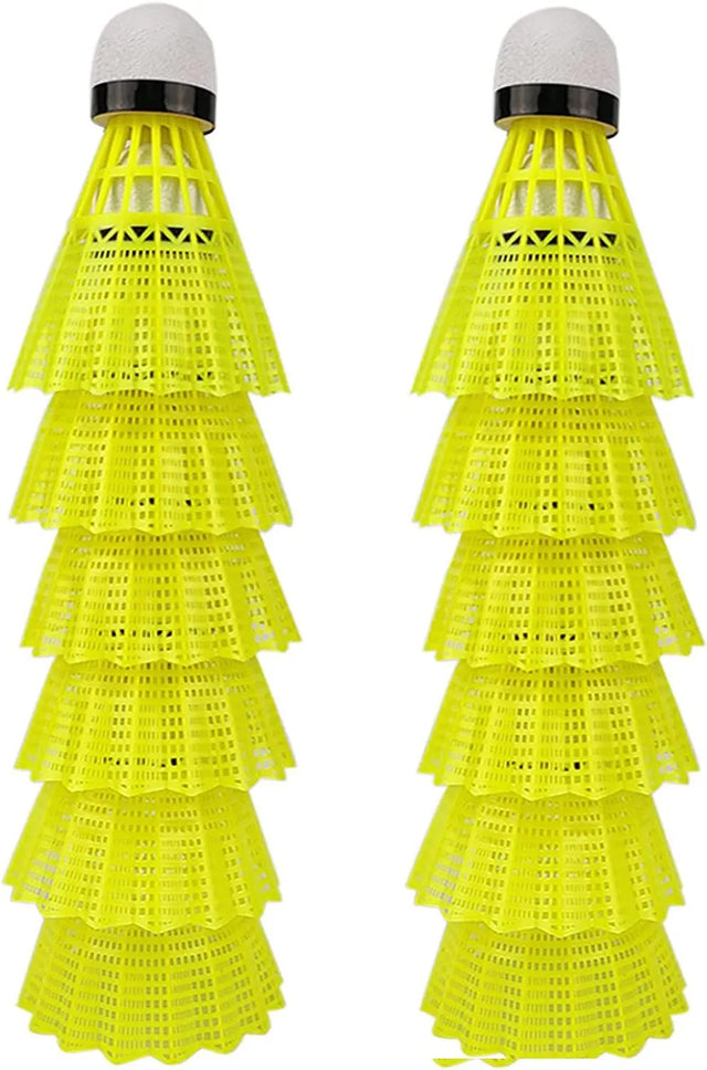 12 pices Badminton Shuttlecocks For Outdoor Indoor Sports S2351 | Ideal for All Surfaces, Kids & Adults | Match-Ready | Includes Pump & Needle | Durable & Long-Lasting Performance