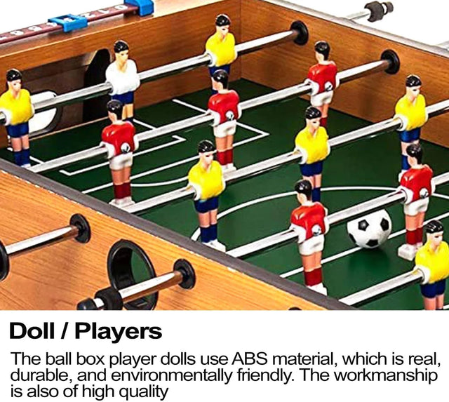 Tabletop Foosball Table: Portable Mini Table Football/Soccer Game Set for Adults and Kids - Includes Two Balls and Score Keeper | Ideal for All Surfaces, Kids & Adults | Match-Ready | Includes Pump & Needle