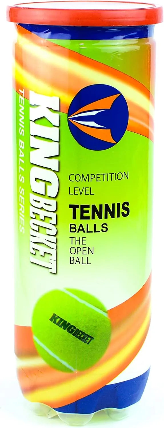 3 Pices King Tennis Balls Becket Series 221088 | Ideal for All Surfaces, Kids & Adults | Match-Ready | Includes Pump & Needle | Durable & Long-Lasting Performance