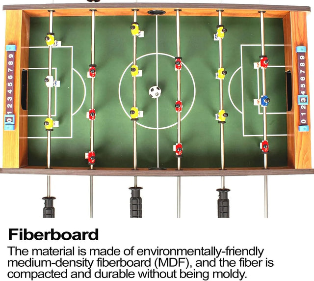Tabletop Foosball Table: Portable Mini Table Football/Soccer Game Set for Adults and Kids - Includes Two Balls and Score Keeper | Ideal for All Surfaces, Kids & Adults | Match-Ready | Includes Pump & Needle